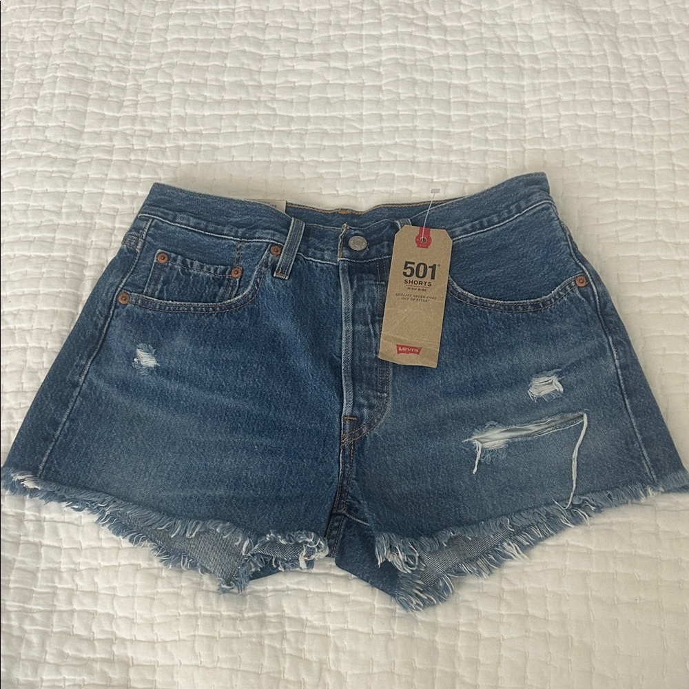 Levi's Distressed Blue Jean Shorts
